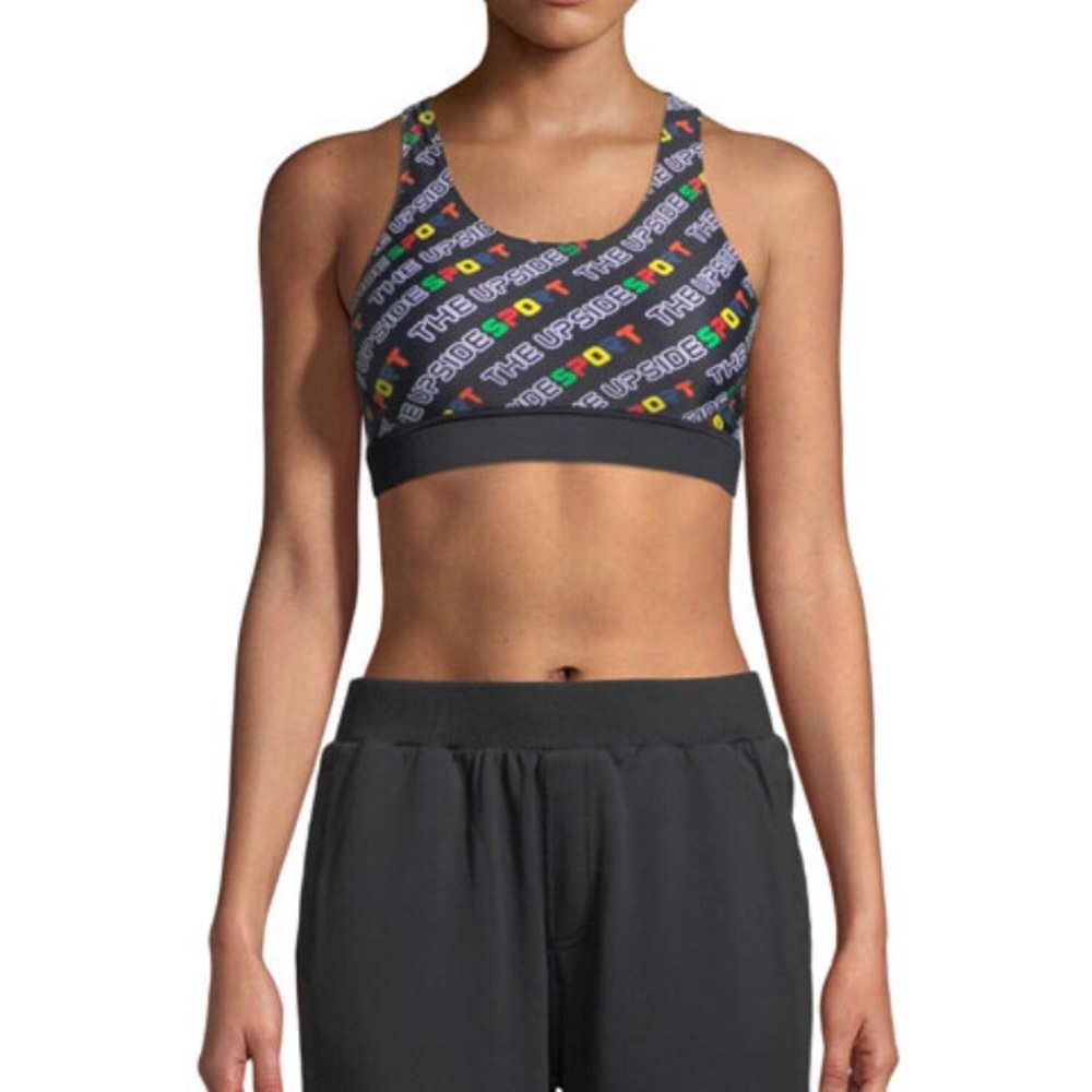 The Upside Anna Retro Racerback Logo-Print Crop,XS